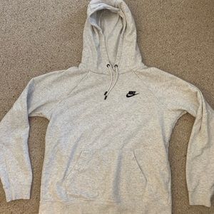 Nike White/Grey Heathered Hoodie Size Medium